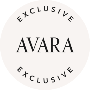 Round 'Exclusive Avara' logo on a white background logo badge