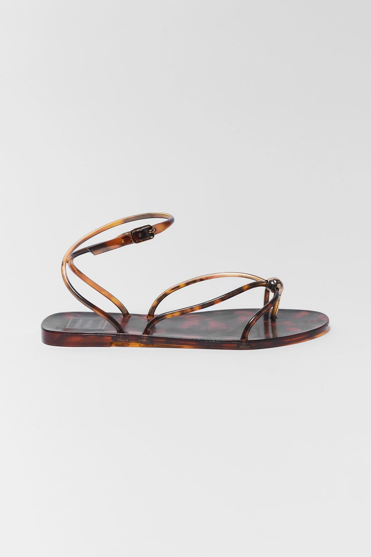 Dolce Vita Kenley tortoise sandal with ankle strap buckle - Side Profile | Avara