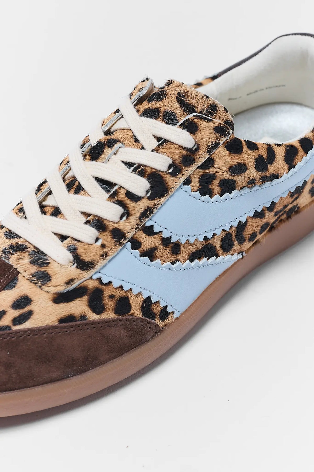Dolce Vita Merit Leopard Print Sneakers - Close-Up Toe & Stripe Detail | Avara