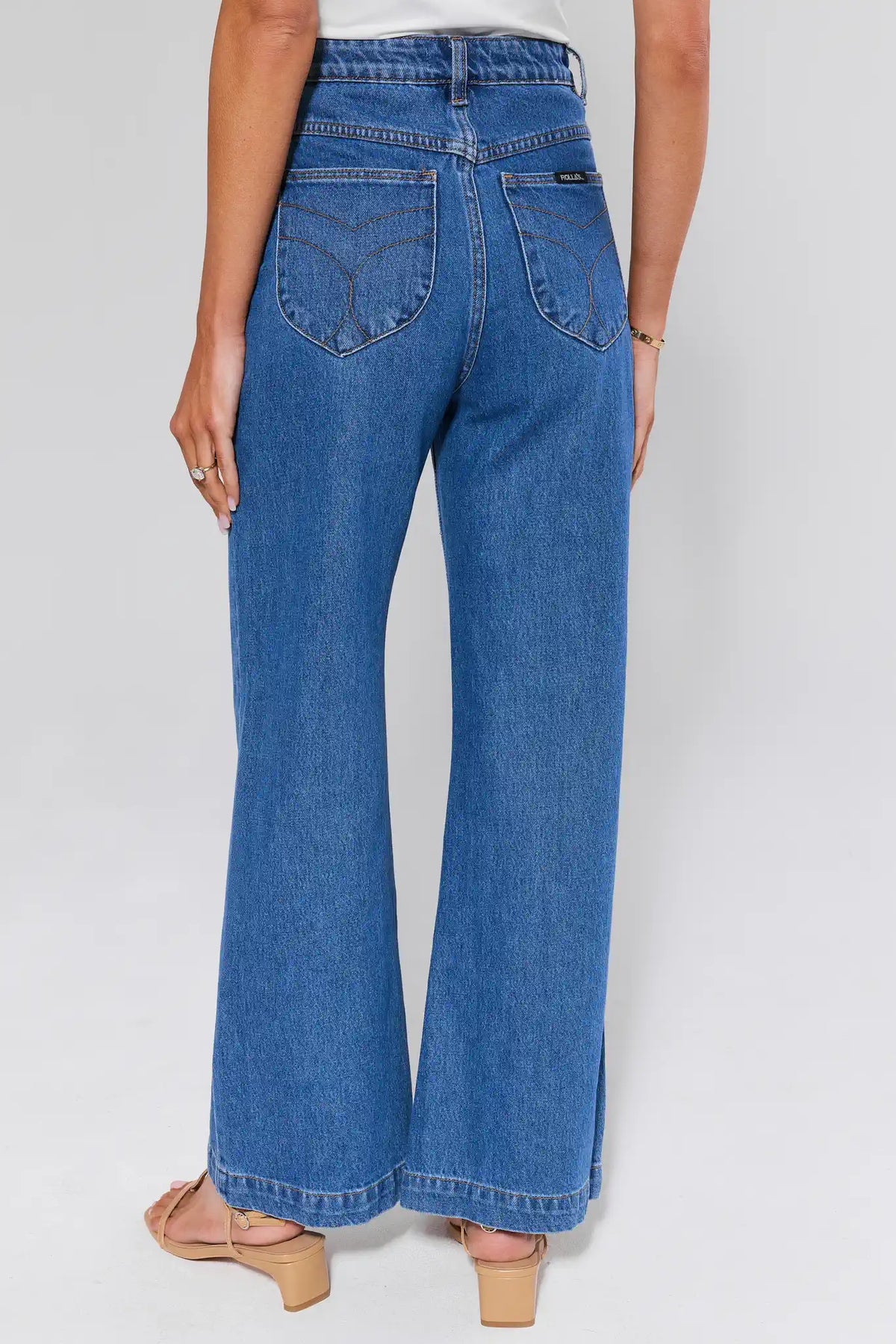 Rolla's Sailor Flare Jeans Medium Wash - Back View, Wide-Leg Denim for Women | Avara