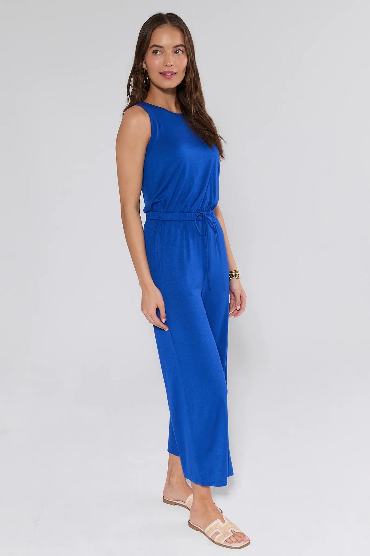 Heidi Blue Wide Leg Jumpsuit women's sleeveless one-piece with wide leg - Side View | Avara