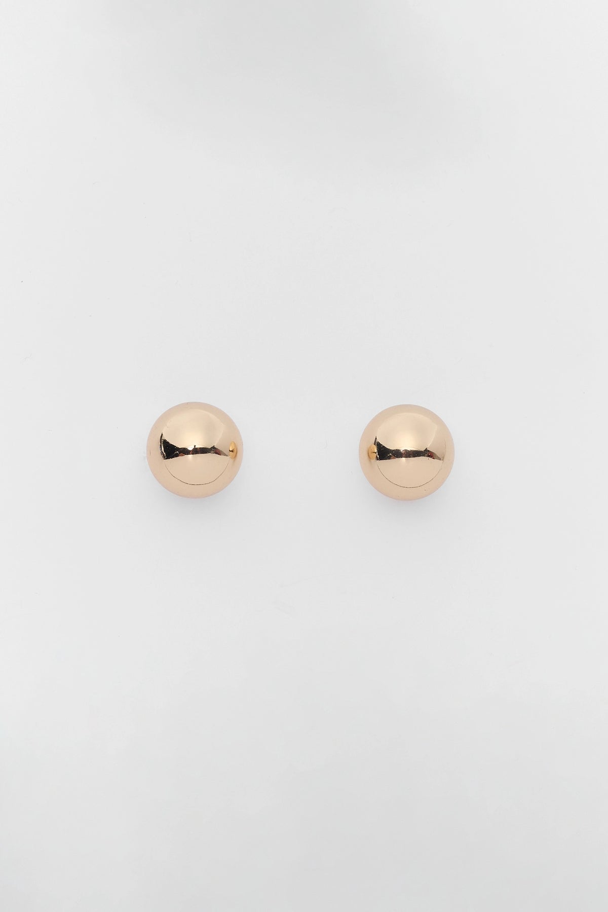Gold-Tone Oversized Ball Stud Earrings - Flat Lay Pair | Avara