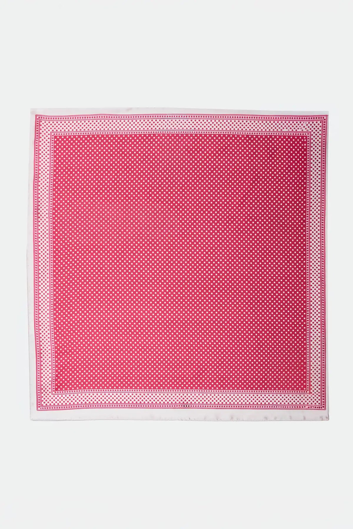 Red Polka Dot Printed Square Scarf - Flat Lay | Avara