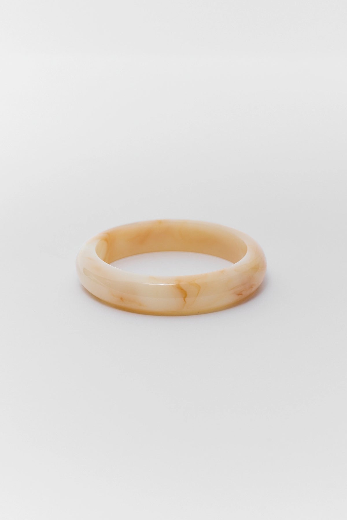 Tan Resin Bangle Bracelet - Flat Lay Front View | Avara