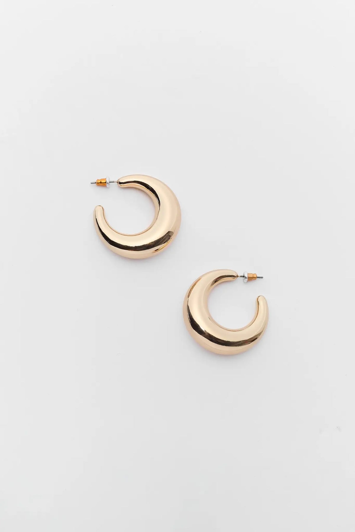 Gold Chunky Hoop Earrings - Flat Lay Pair View | Avara