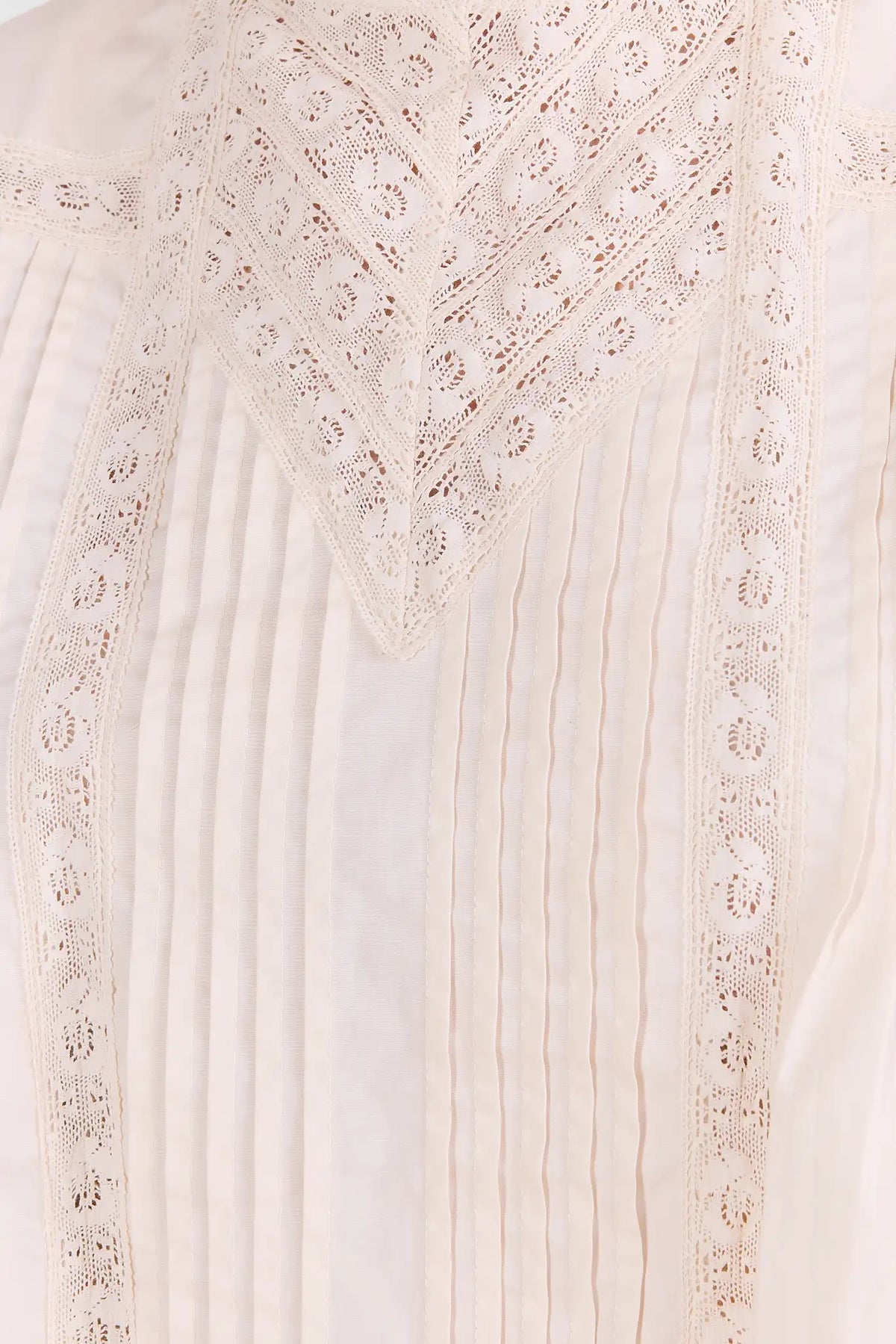 Ruby Ivory Lace Detail Pleated Top