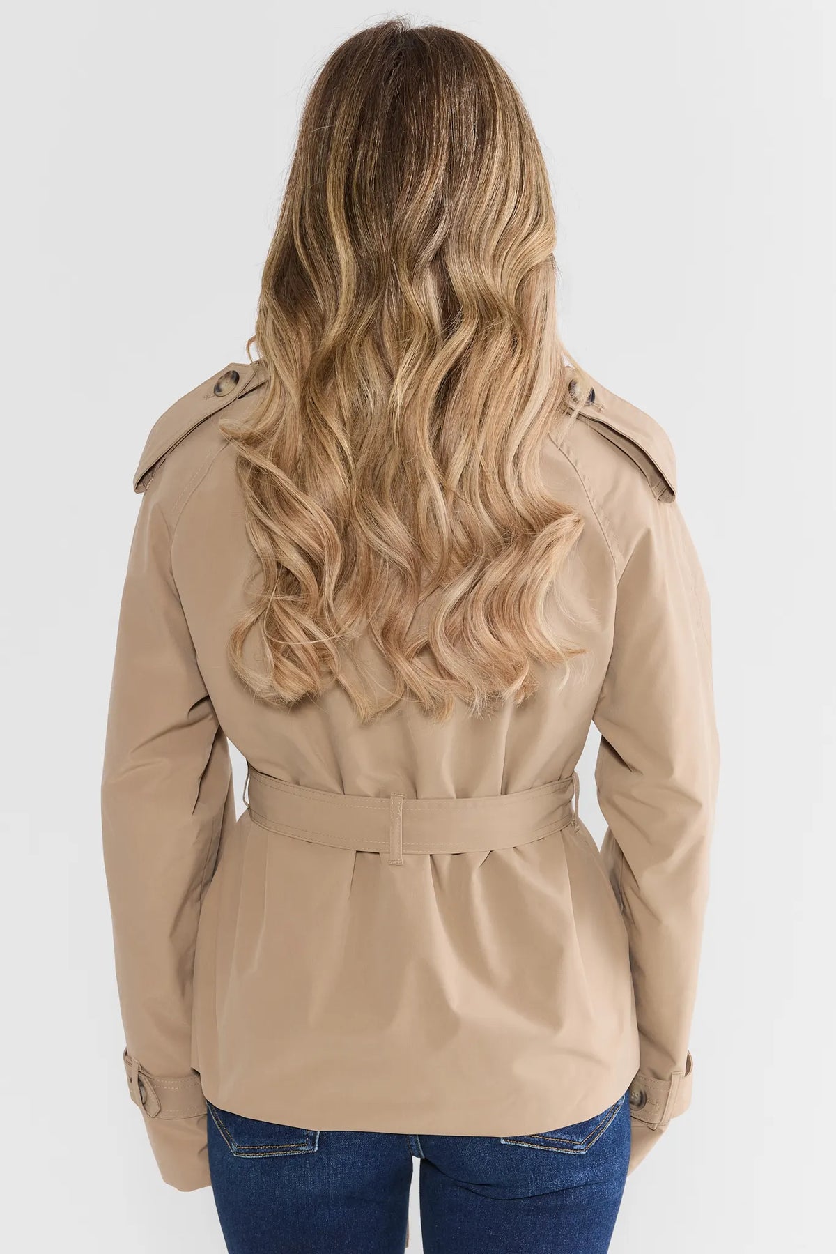 Khaki Double Button Short Trench Coat