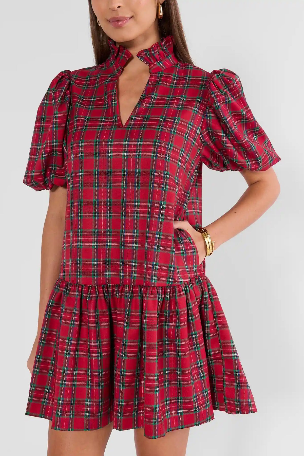 Corinne Plaid Mini Dress