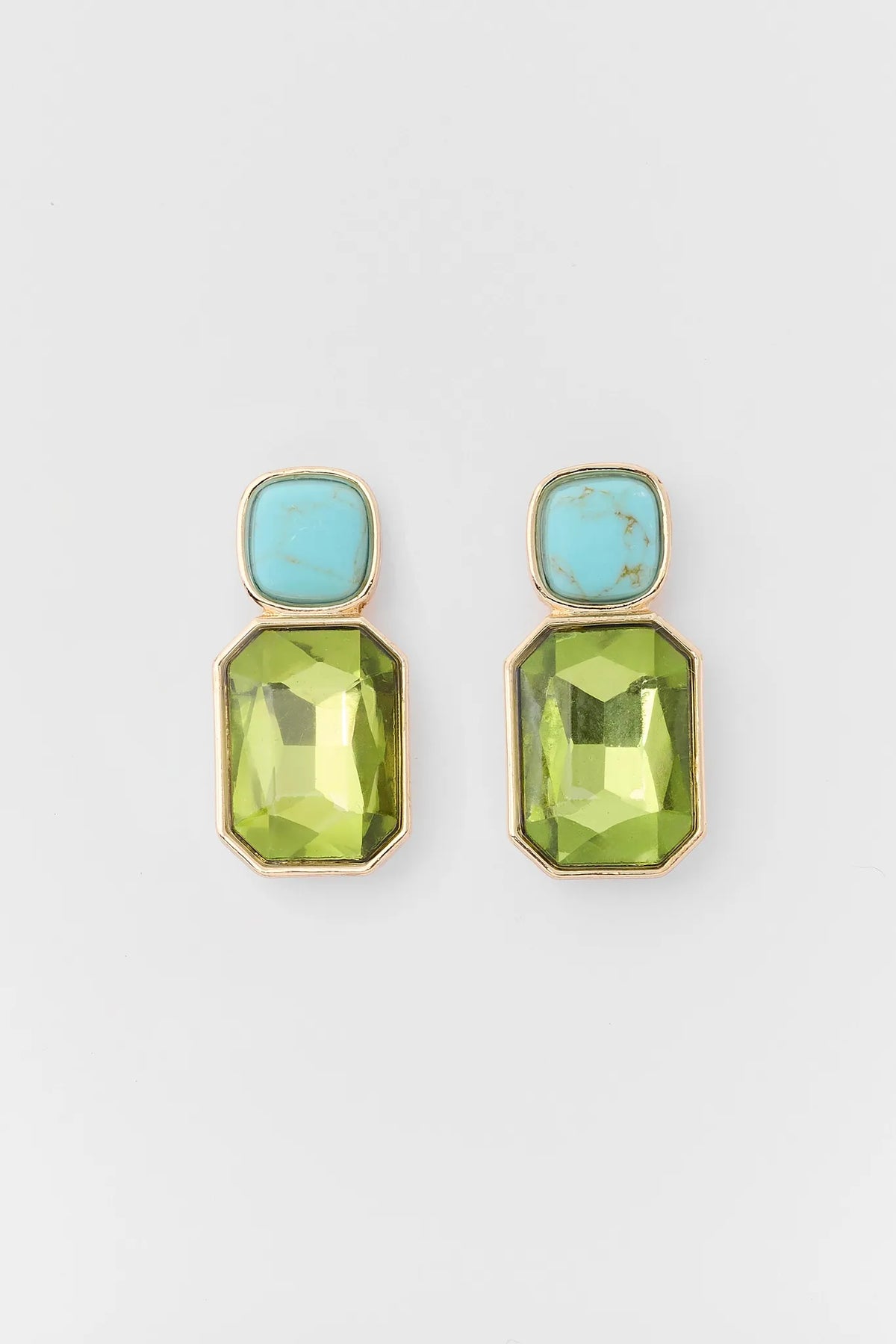 Green Stone Drop Earrings