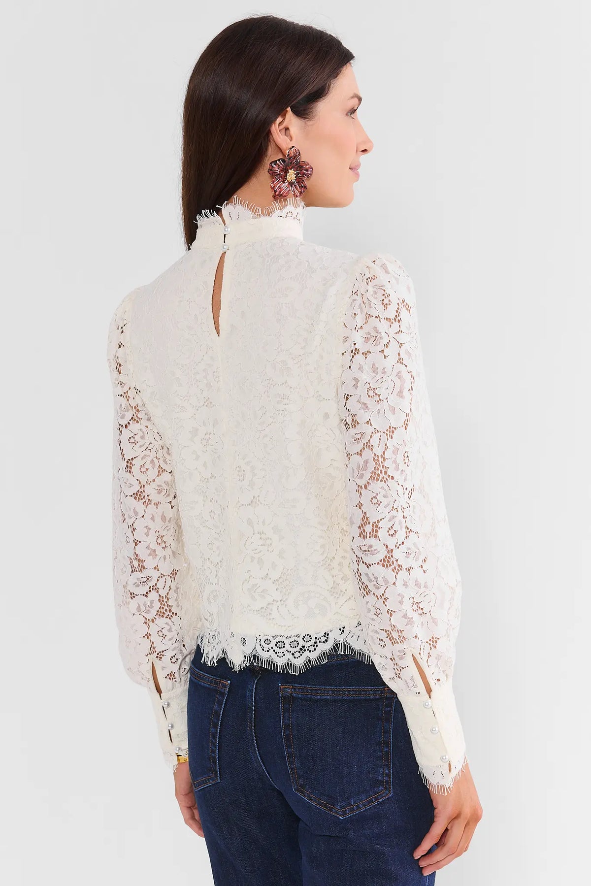 Gloria Ivory Lace Overlay Top