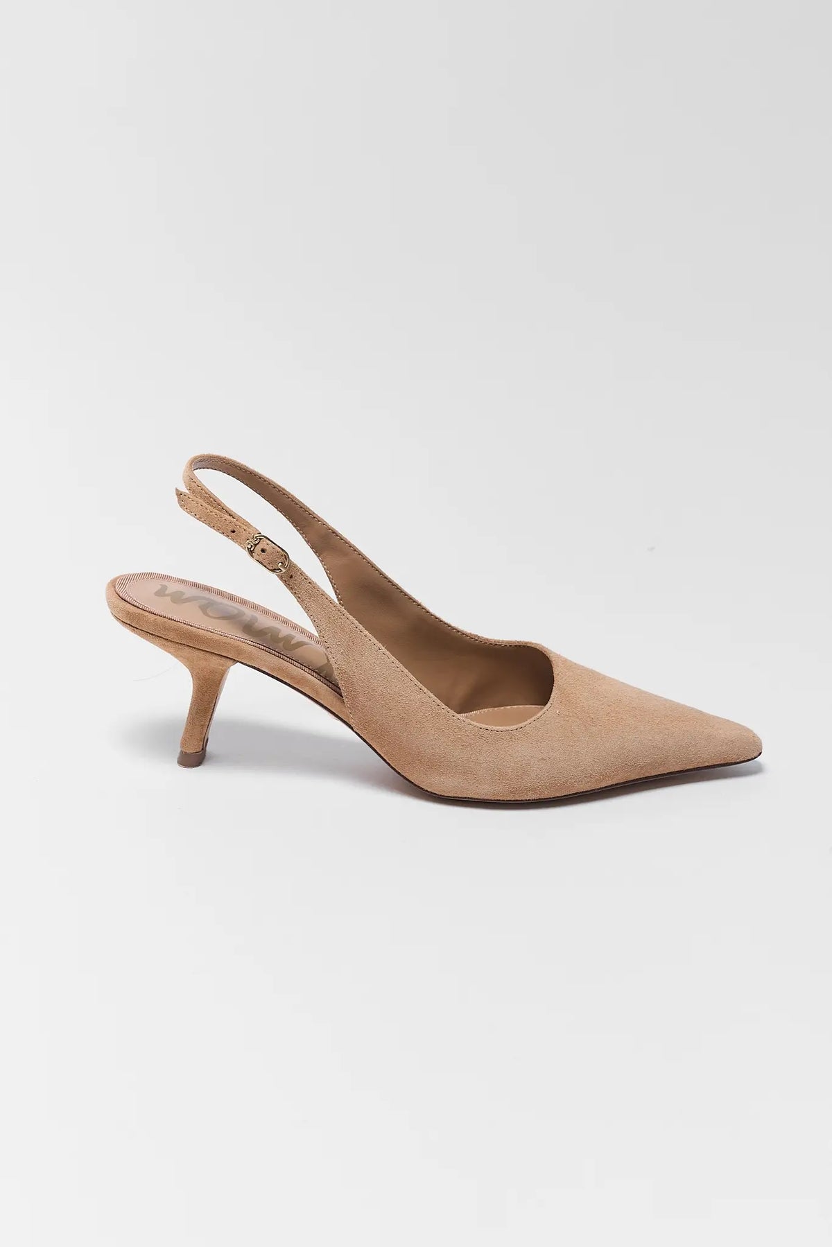 Sam Edelman Bianka Tan Suede Slingback Pump - Side Profile View | Avara