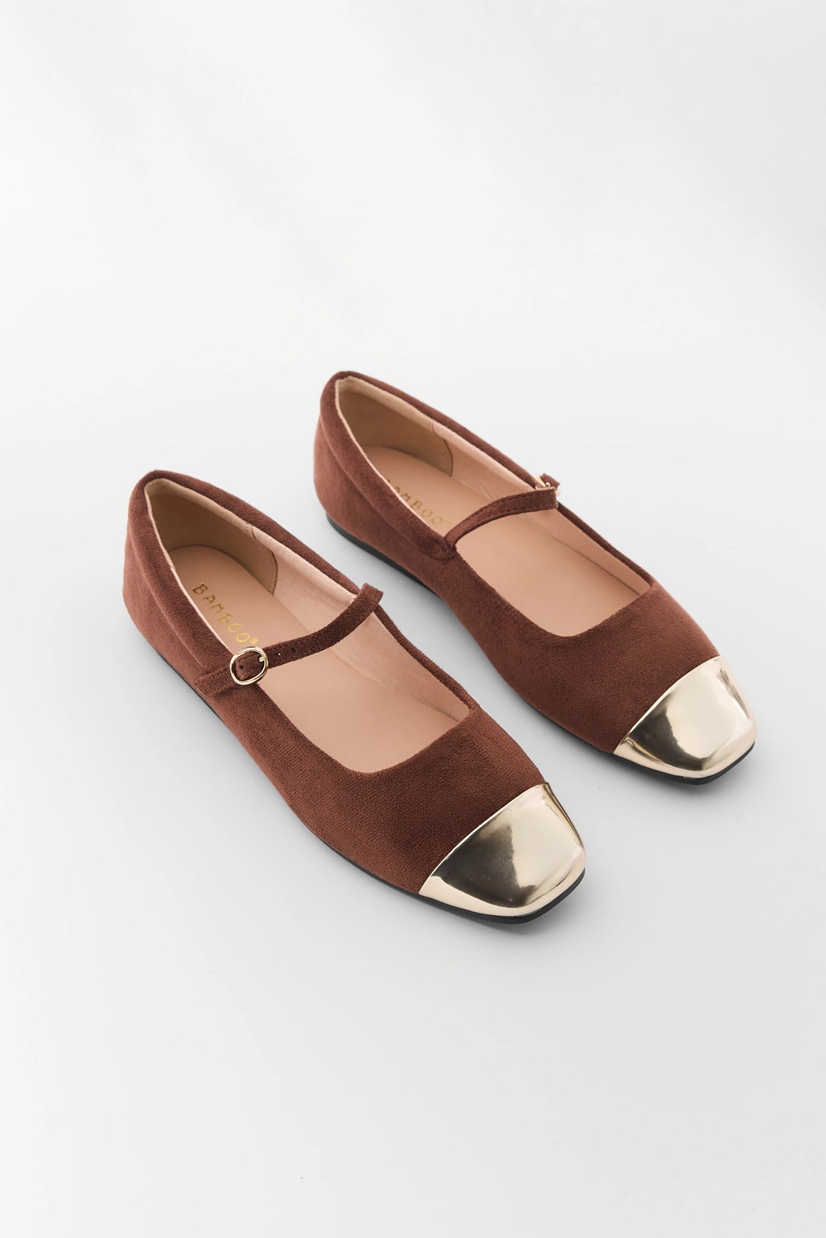Brown Gold Toe Ballet Flat