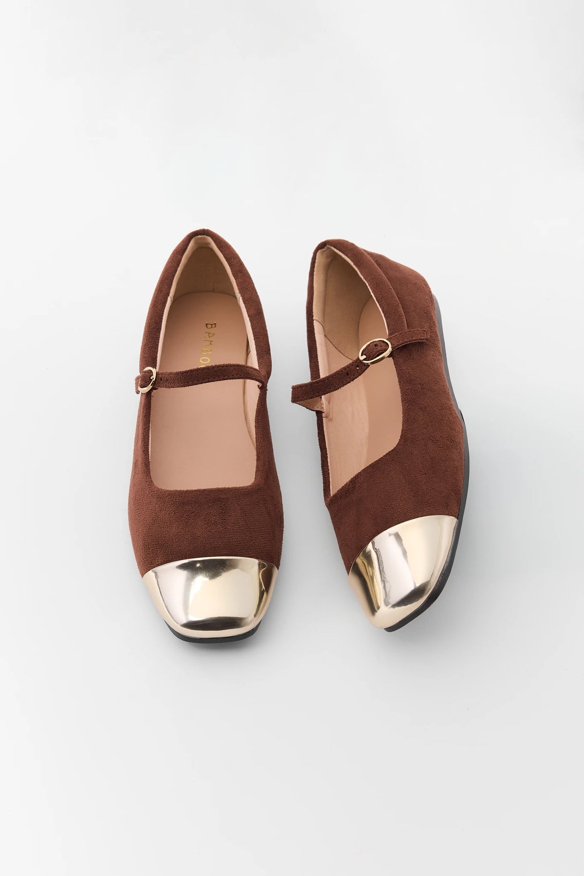 Brown Gold Toe Ballet Flat