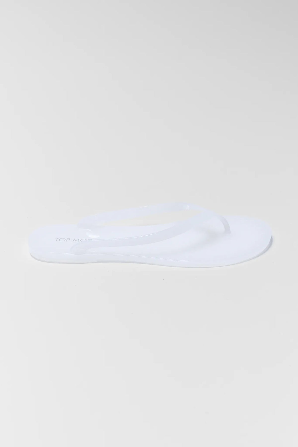 Kathy White Jelly Flip Flop Sandal - Side Profile View | Avara