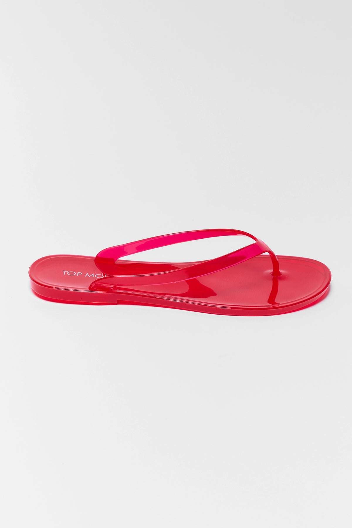 Red Jelly Flip Flop Sandal - Side Profile View | Avara