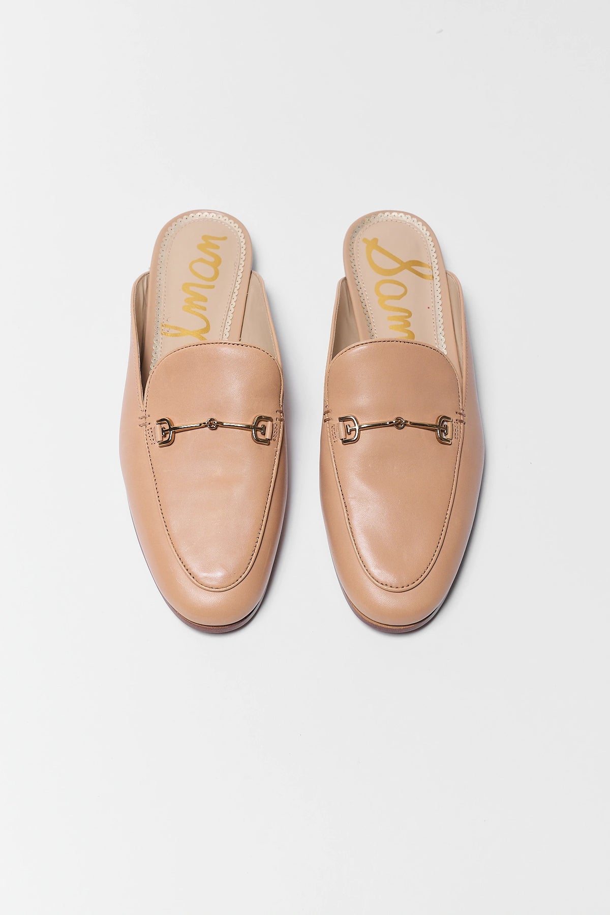 Sam Edelman Linnie Tan Leather Bit Mule - Top Down Flat Lay | Avara