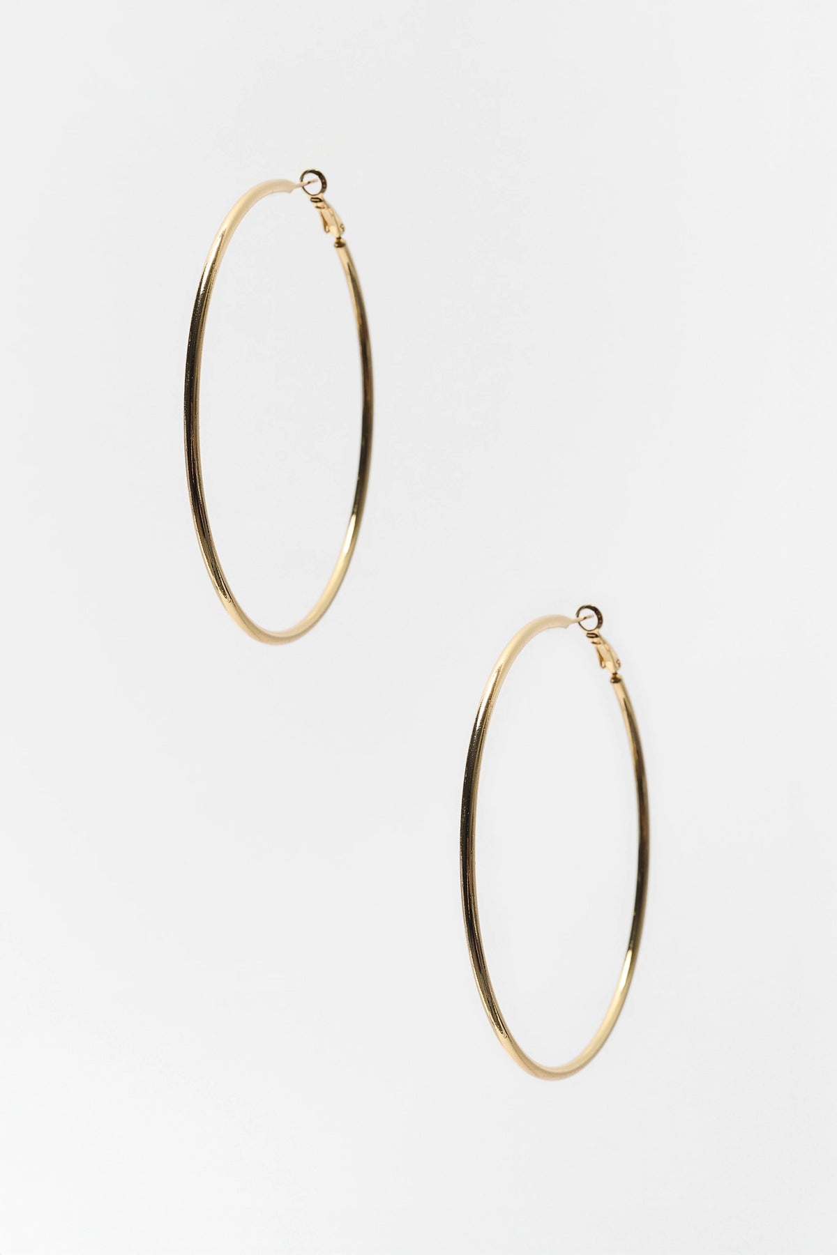 Lindsey Gold Large Hoop Earrings - 14k Gold-Dipped Pair, Product View | Avara