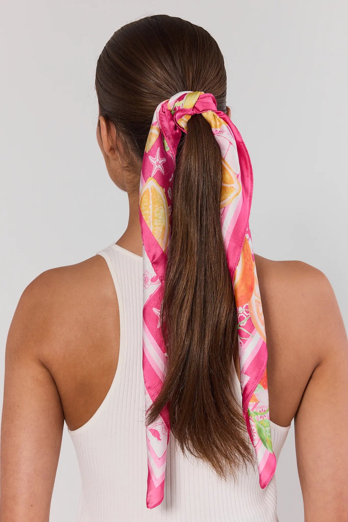 Pink Tile Citrus Print Scarf