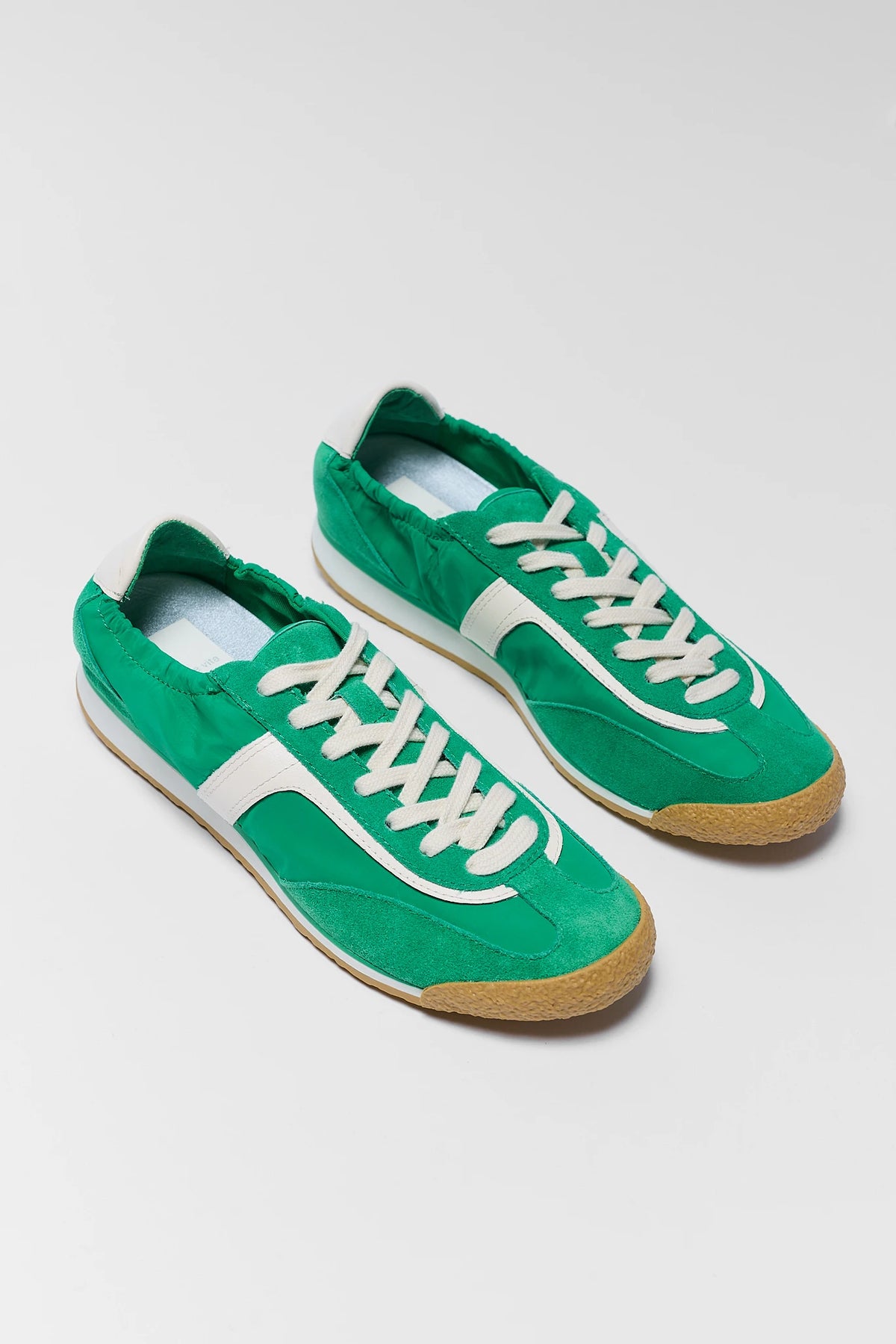 Two Green Dolce Vita Sariya Sneakers - Angled Pair View with Gum Sole | Avara