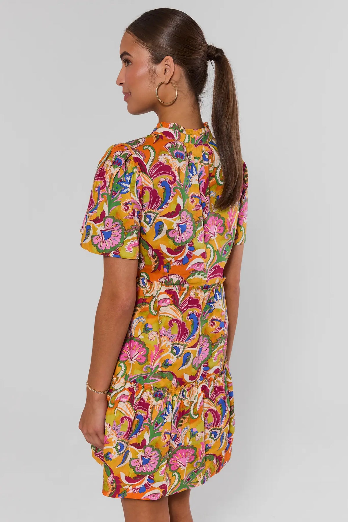 Evan Multi Paisley Printed Short Dress - Back View, Abstract Print Short Dress for Women | Avara