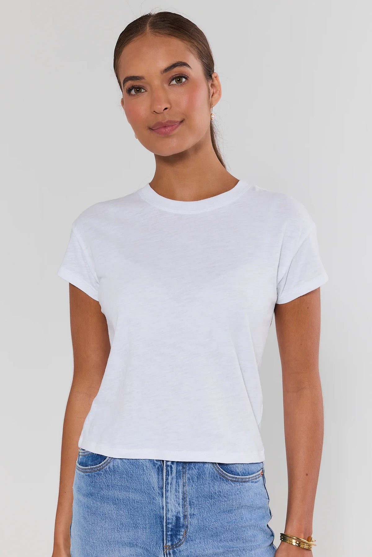 White Modern Slub Tee by Z Supply - Front View, On Model with Jeans | Avara