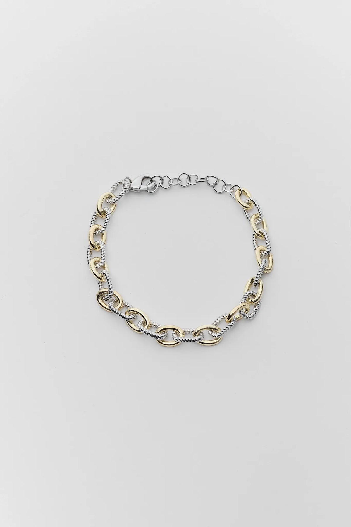 Gold & Silver Two Tone Chain Bracelet - Flat Lay | Avara