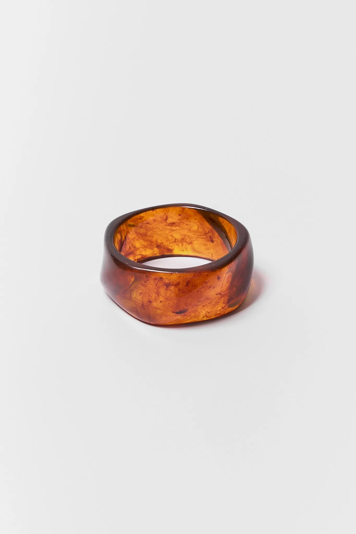 Brown Marbled Acrylic Bangle - Front Angle Product View | Avara