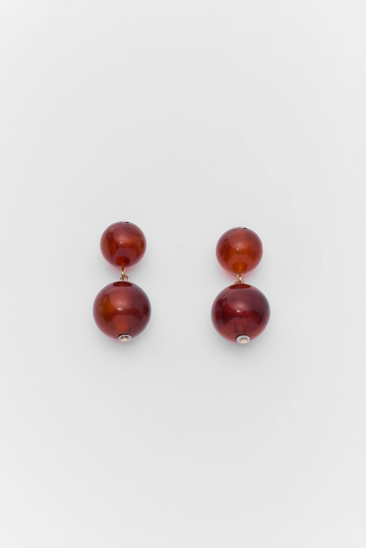 Brown Tortoise Acrylic Stacked Drop Earrings - Flat Lay | Avara