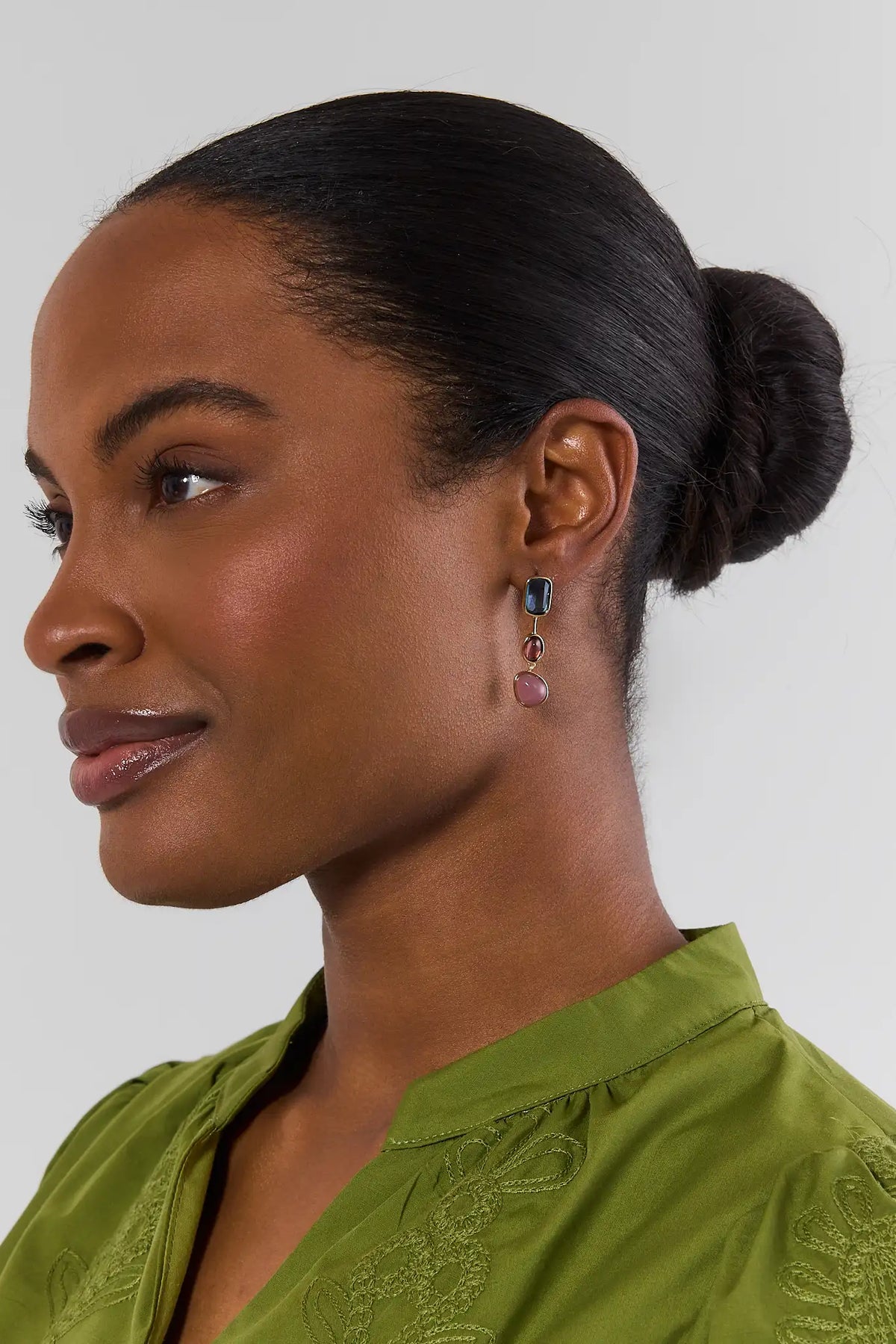 Blue Multi Stone Drop Earrings