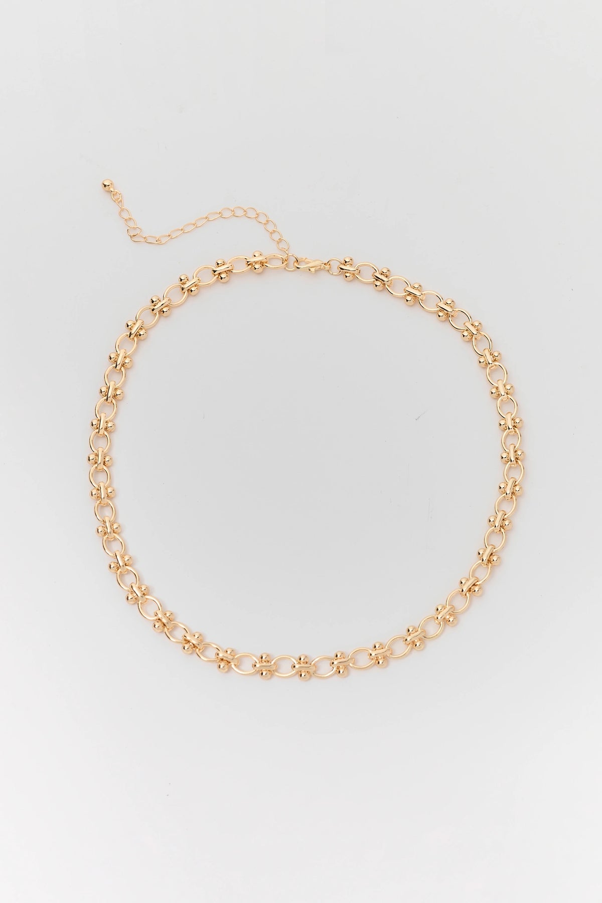 Gold Mini Ball Chain Link Necklace - Flat Lay | Avara