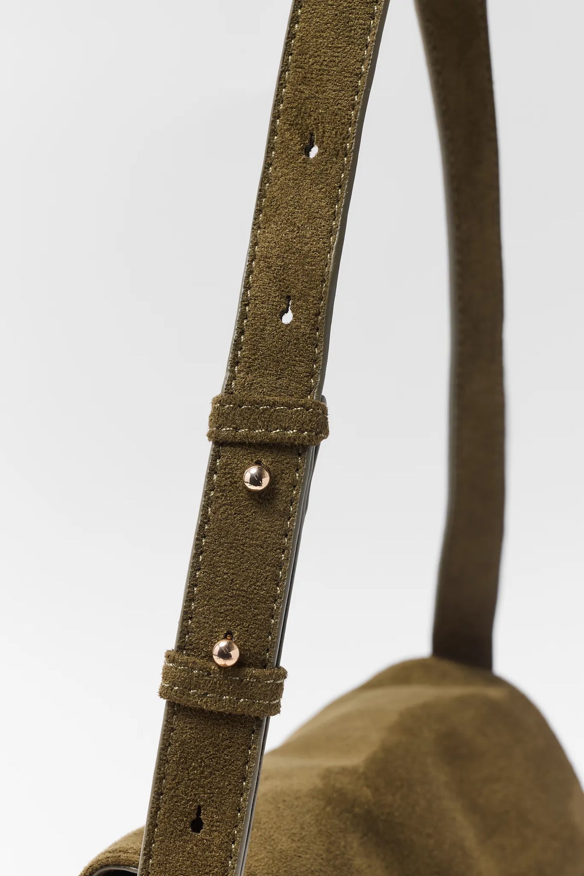 Green Faux Suede Shoulder Bag