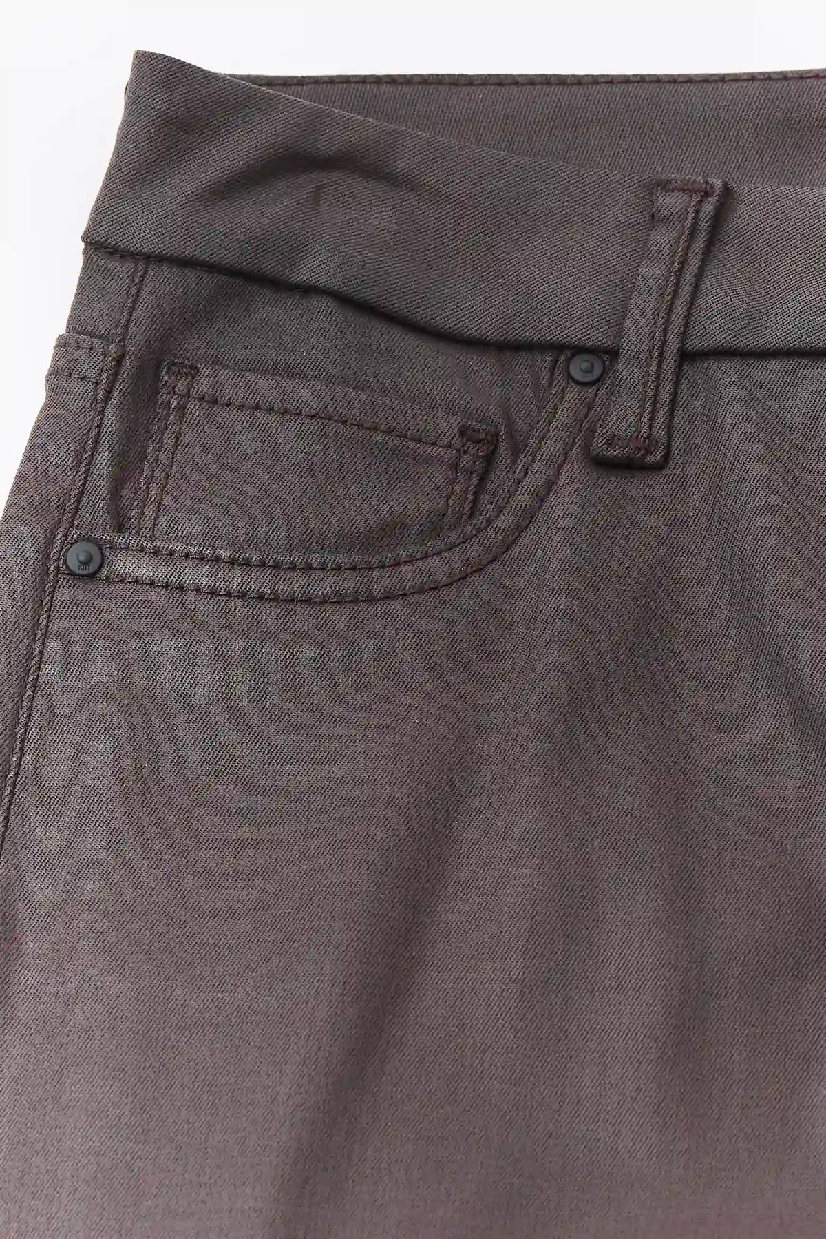 Meg Brown Wax Coated Jeans by KUT