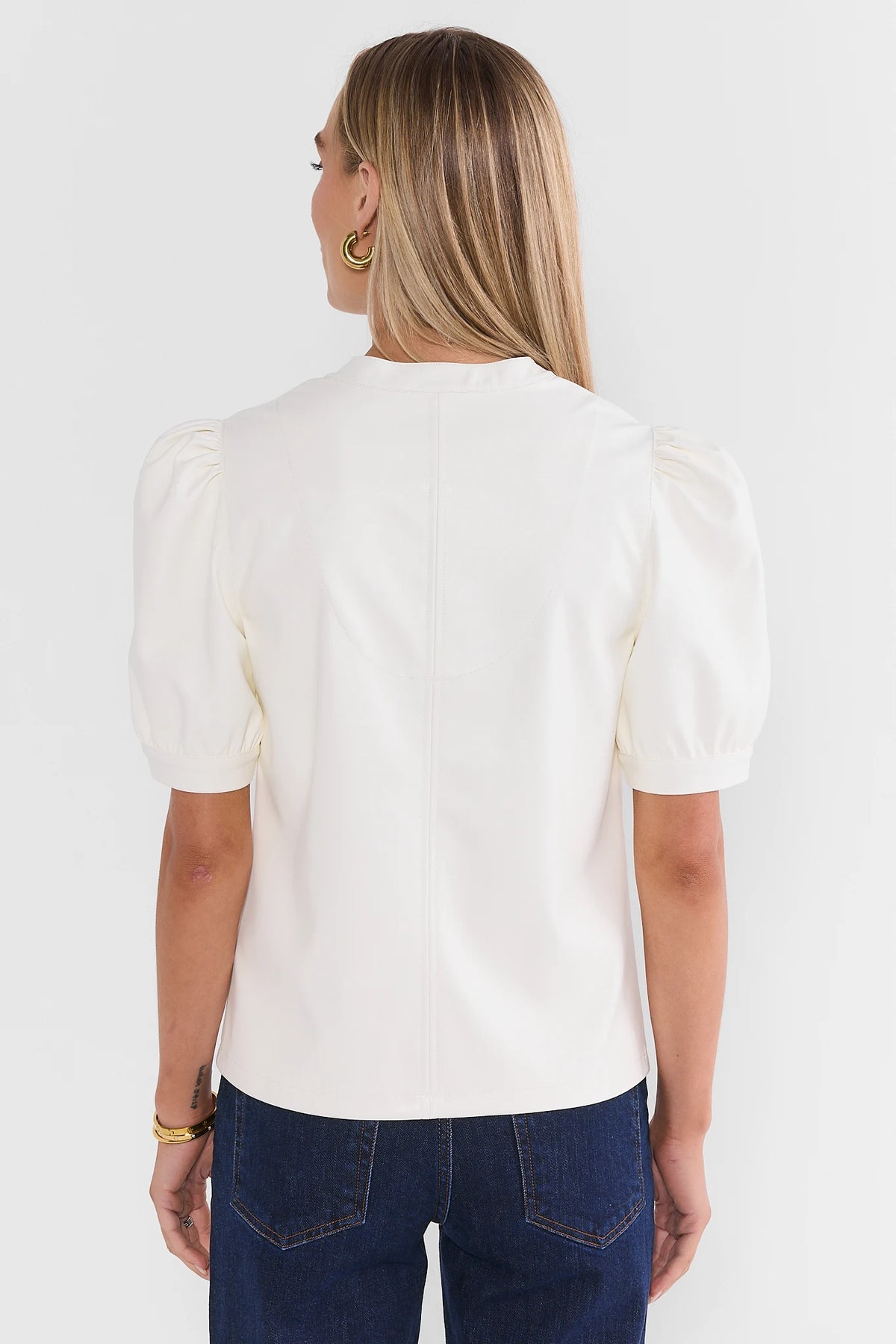 Ariana Cream Split Neck Top