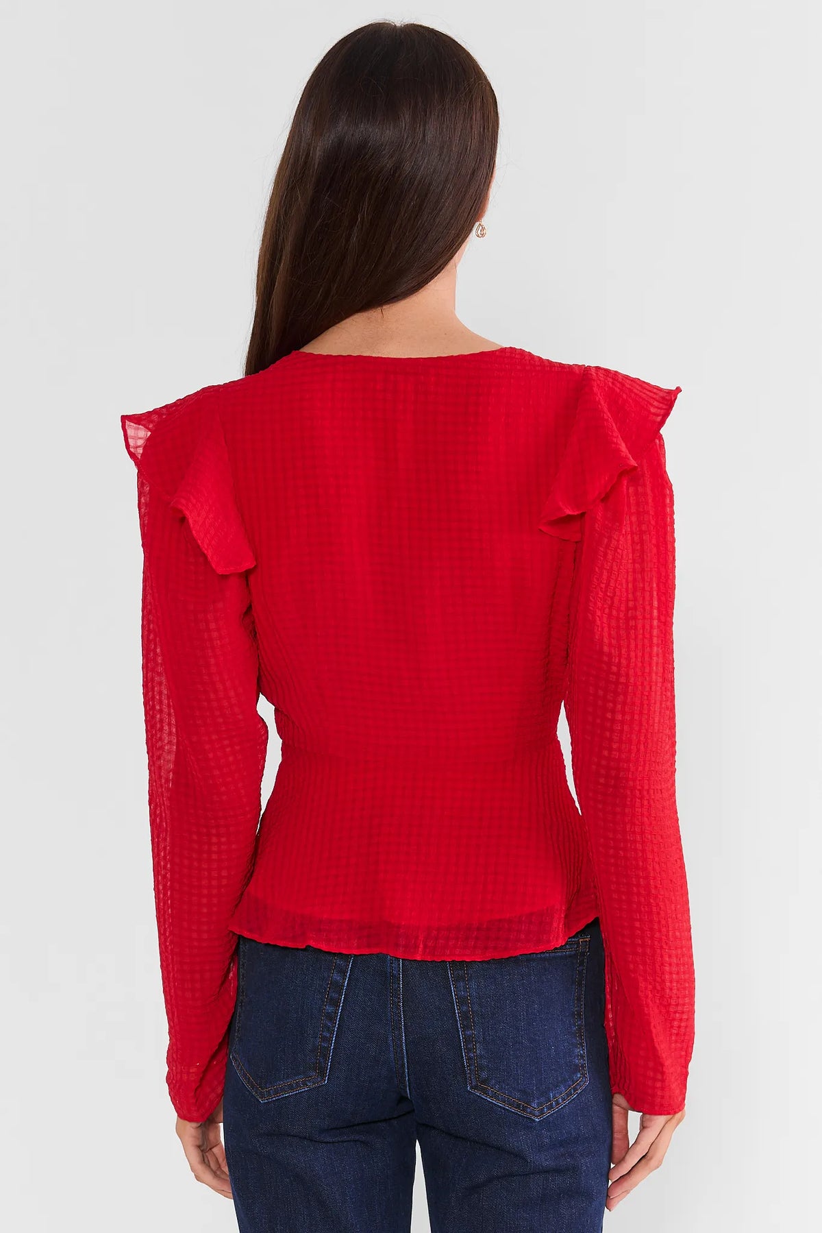 Avery Red Peplum Top