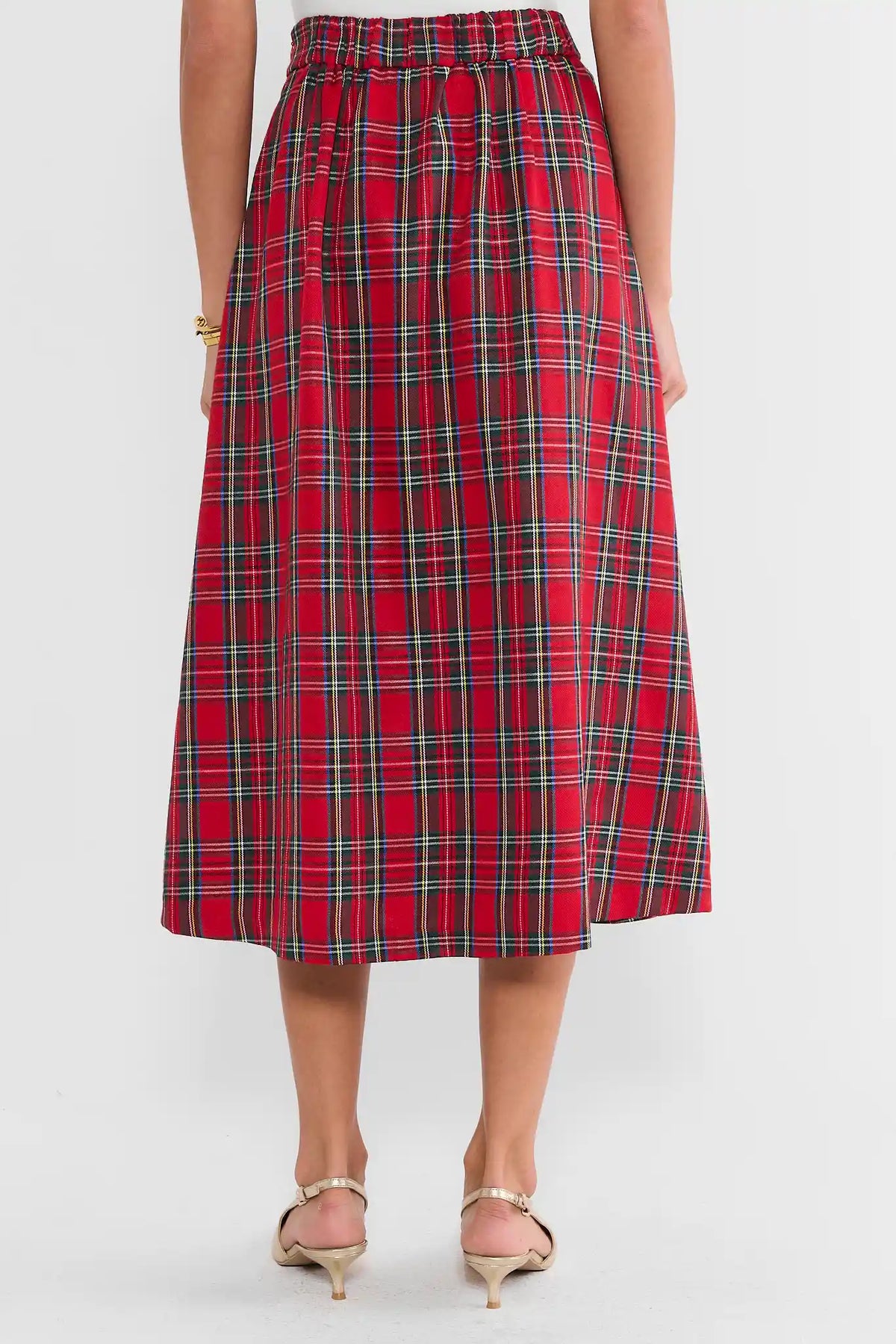 Faith Red Plaid Midi Skirt