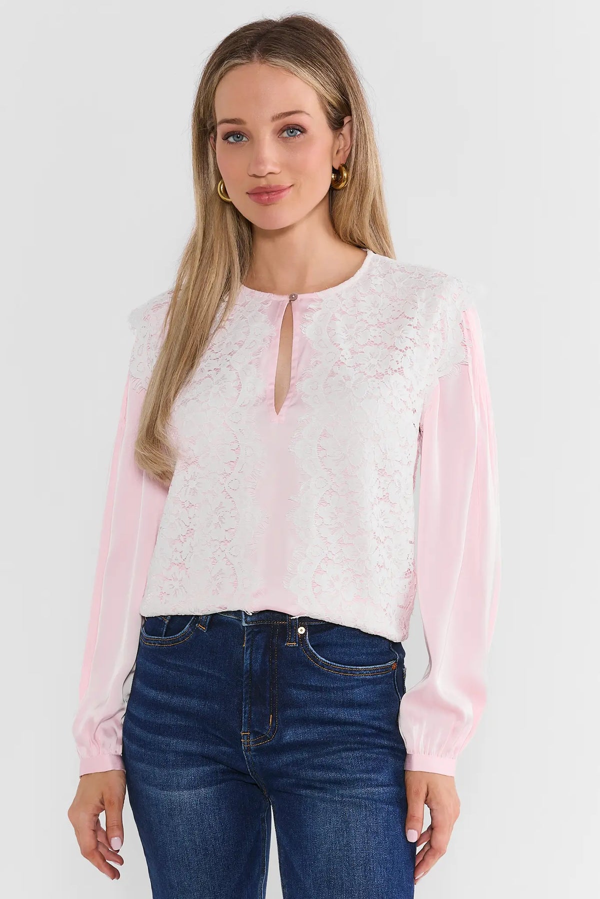 Pink Lace Overlay Top
