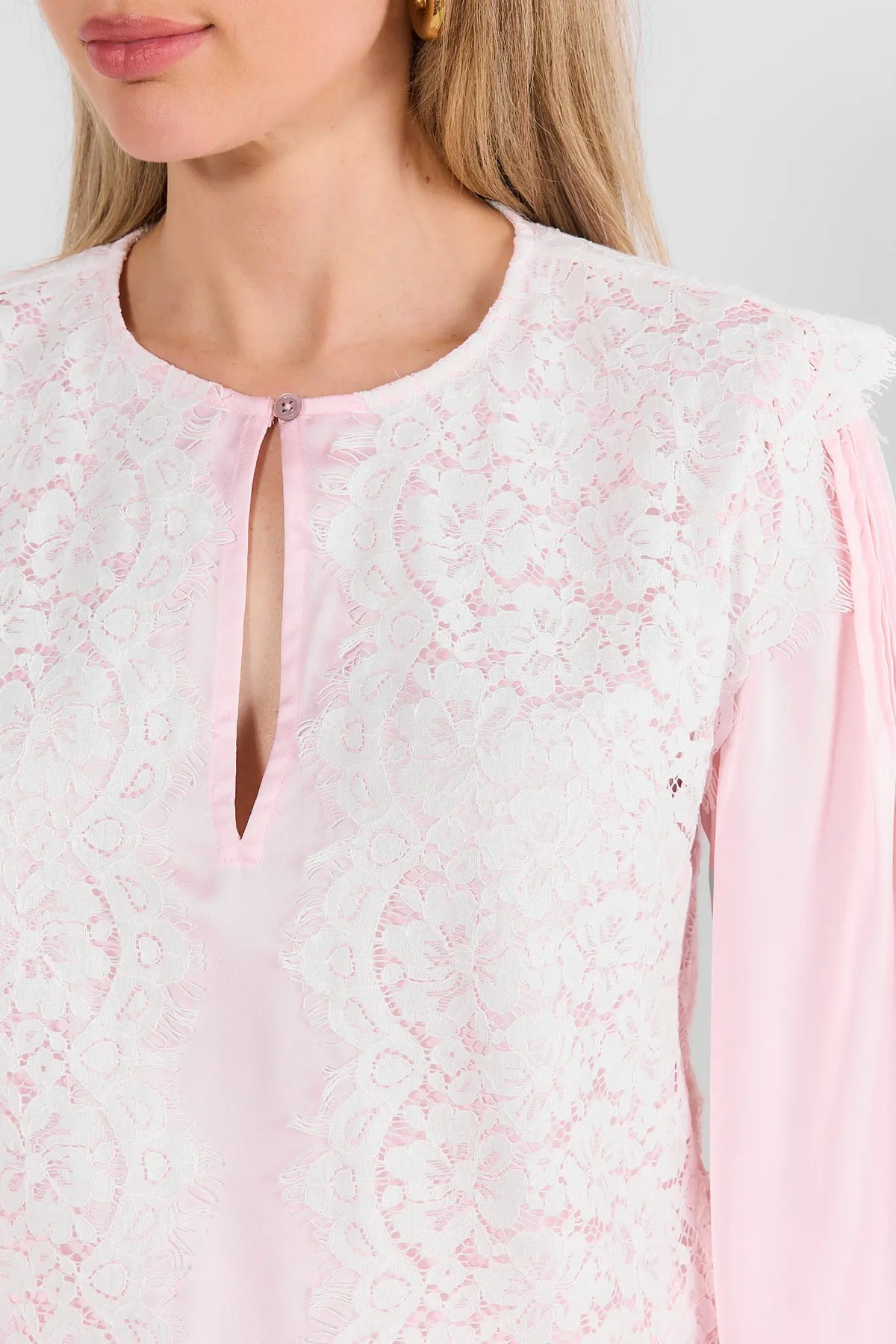 Pink Lace Overlay Top