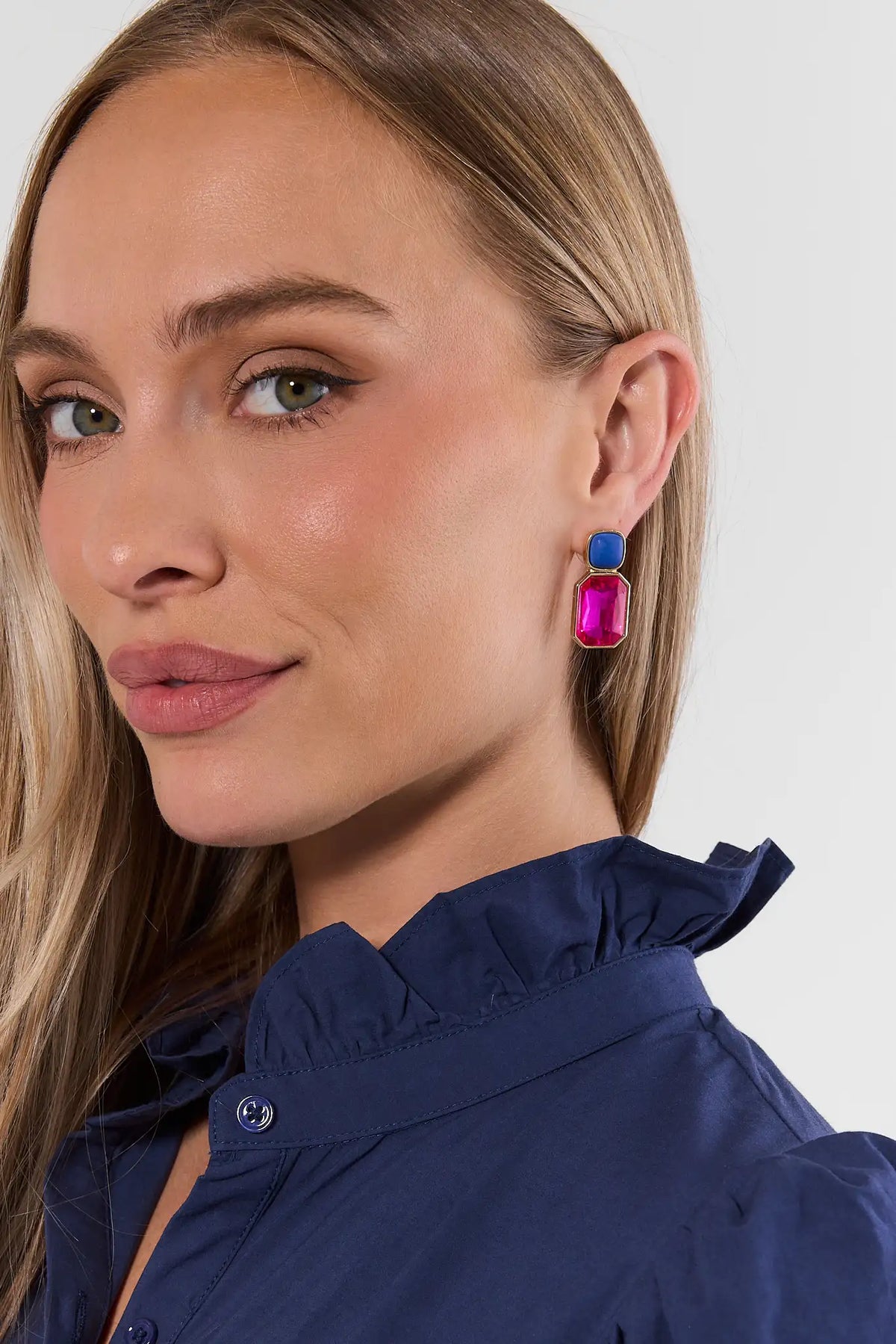 Pink Stone Drop Earrings