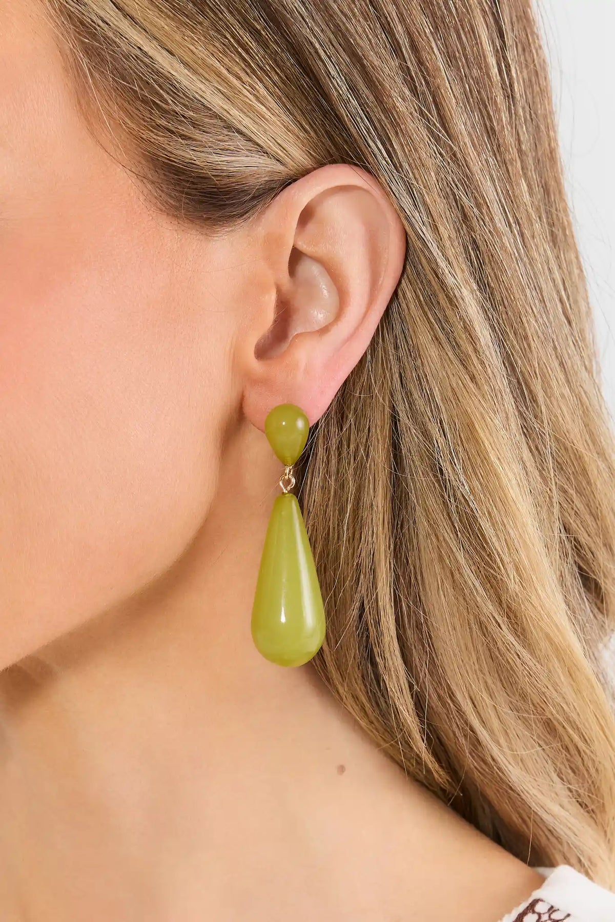 Green Teardrop Earrings