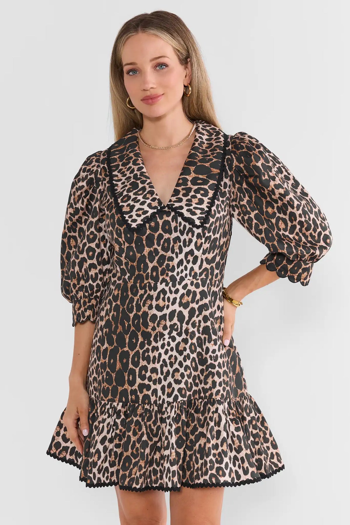 Betty Leopard Print Short Dress