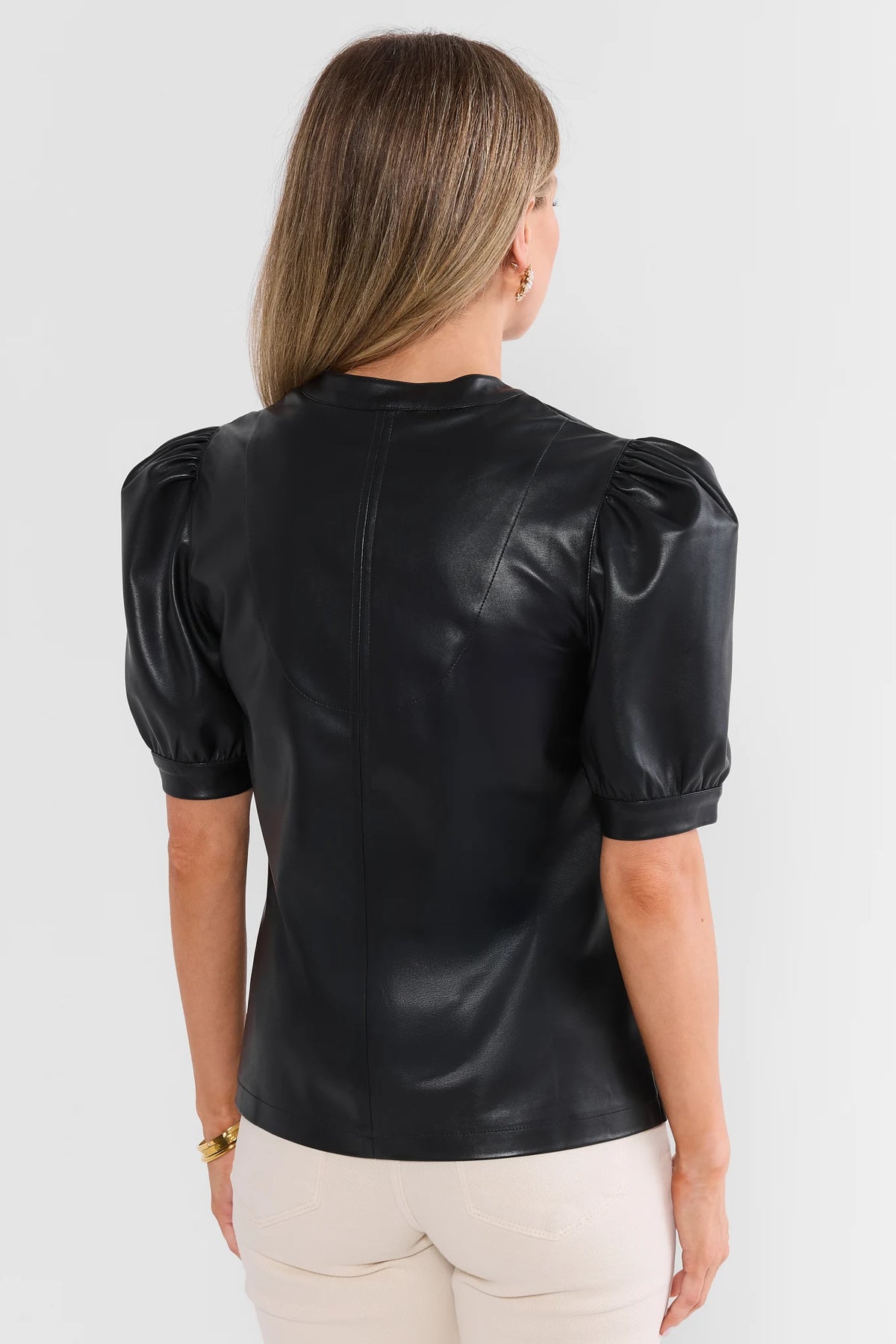 Ariana Black Split Neck Top
