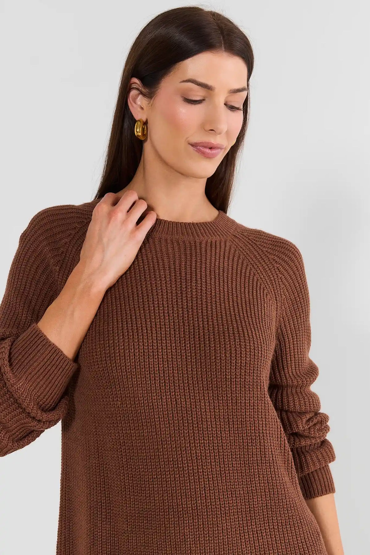 Brown Short Sweater Dress