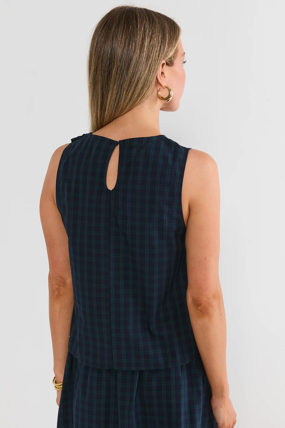 Faith Navy Plaid Boxy Tank Top